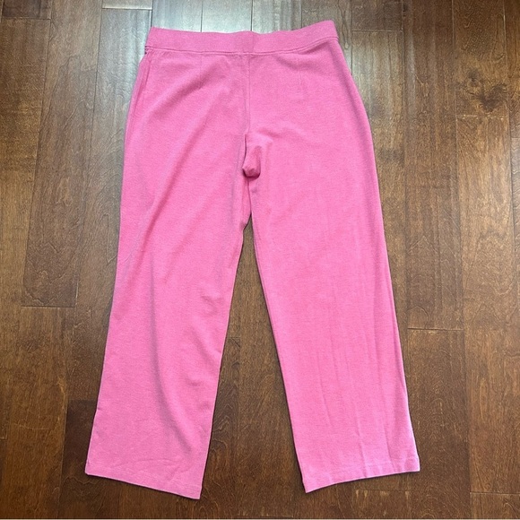 Eileen Fisher Pink Wide Leg Drawstring Lounge Pants, Size Large - Picture 5 of 10